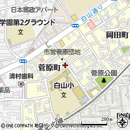 熊本県熊本市中央区菅原町周辺の地図