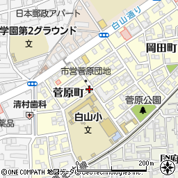 熊本県熊本市中央区菅原町周辺の地図