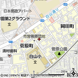 熊本県熊本市中央区菅原町2-20周辺の地図