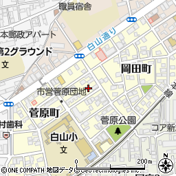 熊本県熊本市中央区菅原町2-8周辺の地図