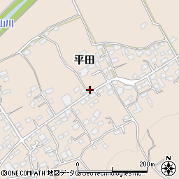熊本県上益城郡益城町平田1036周辺の地図