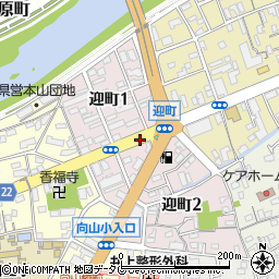 熊本県熊本市中央区迎町周辺の地図