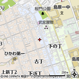 長崎県島原市城西中の丁周辺の地図