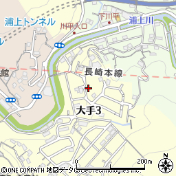 長崎県長崎市大手3丁目周辺の地図