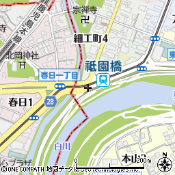 祇園橋周辺の地図