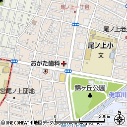 ドミノ・ピザ　熊本尾ノ上店周辺の地図