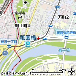熊本県熊本市中央区川端町周辺の地図