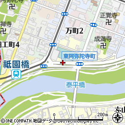 熊本県熊本市中央区東阿弥陀寺町周辺の地図