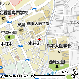 熊本市営本荘東団地周辺の地図