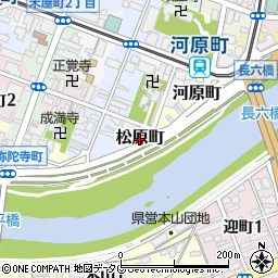 熊本県熊本市中央区松原町周辺の地図