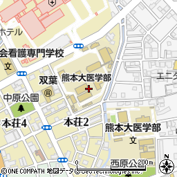 熊本大学　学内共同教育研究施設・生命資源研究・支援センター・実験動物分野周辺の地図