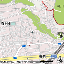 熊本県熊本市西区春日4丁目周辺の地図