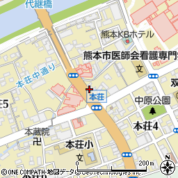熊本県熊本市中央区本荘周辺の地図