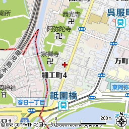 熊本細工町郵便局周辺の地図