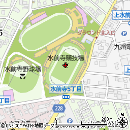 熊本市水前寺競技場周辺の地図