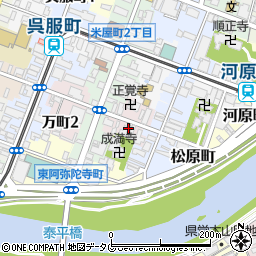 熊本県熊本市中央区万町周辺の地図