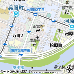 熊本県熊本市中央区万町周辺の地図
