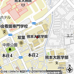 熊本大学　本荘・九品寺地区周辺の地図