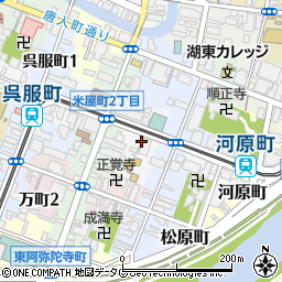 熊本県熊本市中央区魚屋町周辺の地図