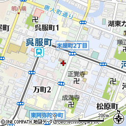 熊本米屋町郵便局周辺の地図