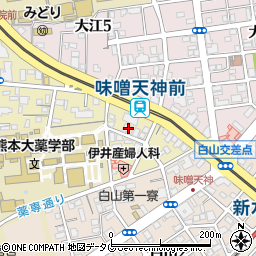 熊本県熊本市中央区大江本町6-19周辺の地図