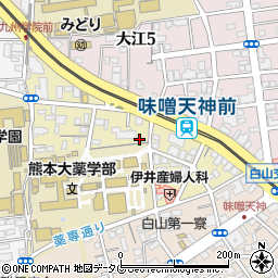 熊本県熊本市中央区大江本町周辺の地図