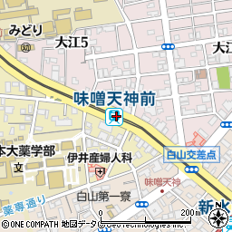 味噌天神前駅周辺の地図