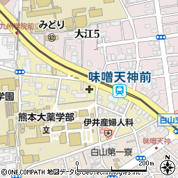 熊本県熊本市中央区大江本町3-14周辺の地図
