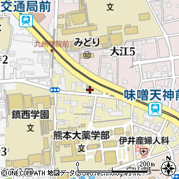 デイリーヤマザキ熊本大江本町店周辺の地図