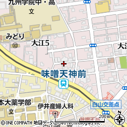 リパーク熊本大江５丁目駐車場周辺の地図