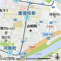 熊本銀行中央支店駐車場内 ＡＴＭ周辺の地図