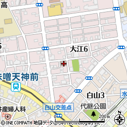 熊本大江六郵便局周辺の地図