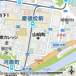 熊本県熊本市中央区山崎町周辺の地図