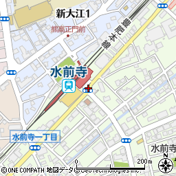 水前寺駅前周辺の地図