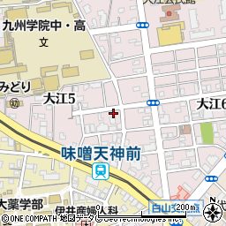 セブンイレブン熊本大江５丁目店周辺の地図