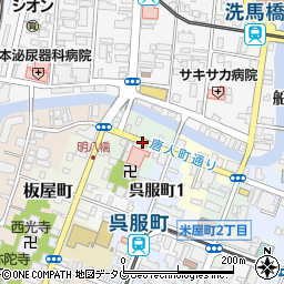熊本県熊本市中央区西唐人町周辺の地図