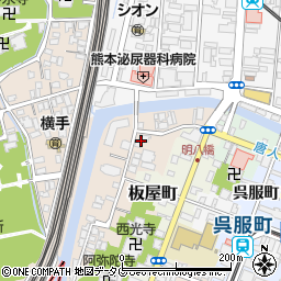 熊本県熊本市中央区小沢町周辺の地図
