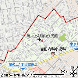 熊本県熊本市東区東京塚町周辺の地図