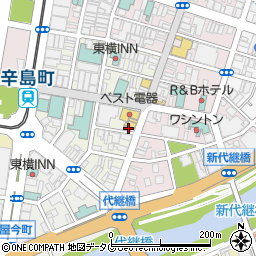 熊本新市街郵便局周辺の地図