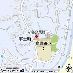 杉谷公民館周辺の地図