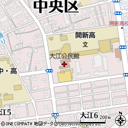 熊本市大江公民館周辺の地図