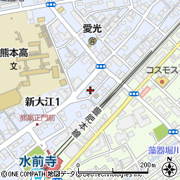 九州電力新大江寮周辺の地図