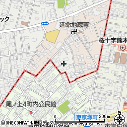 熊本県熊本市中央区東京塚町周辺の地図
