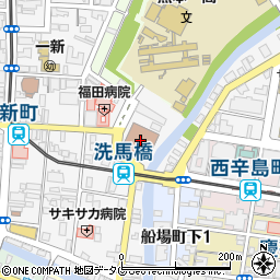 熊本中央郵便局　荷物集荷周辺の地図