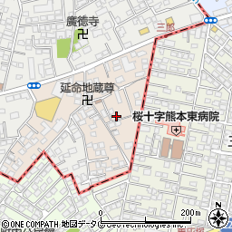 熊本県熊本市中央区三郎周辺の地図