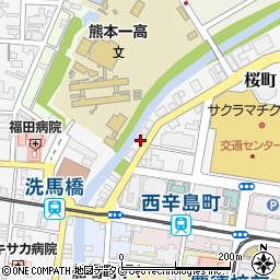 熊本県熊本市中央区桜町2-23周辺の地図