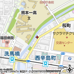 熊本県熊本市中央区桜町2-19周辺の地図