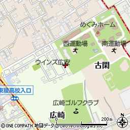 熊本県上益城郡益城町広崎1689-16周辺の地図