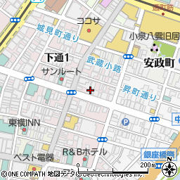 一蘭 熊本下通店周辺の地図