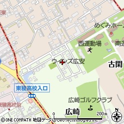 熊本県上益城郡益城町広崎1689-45周辺の地図